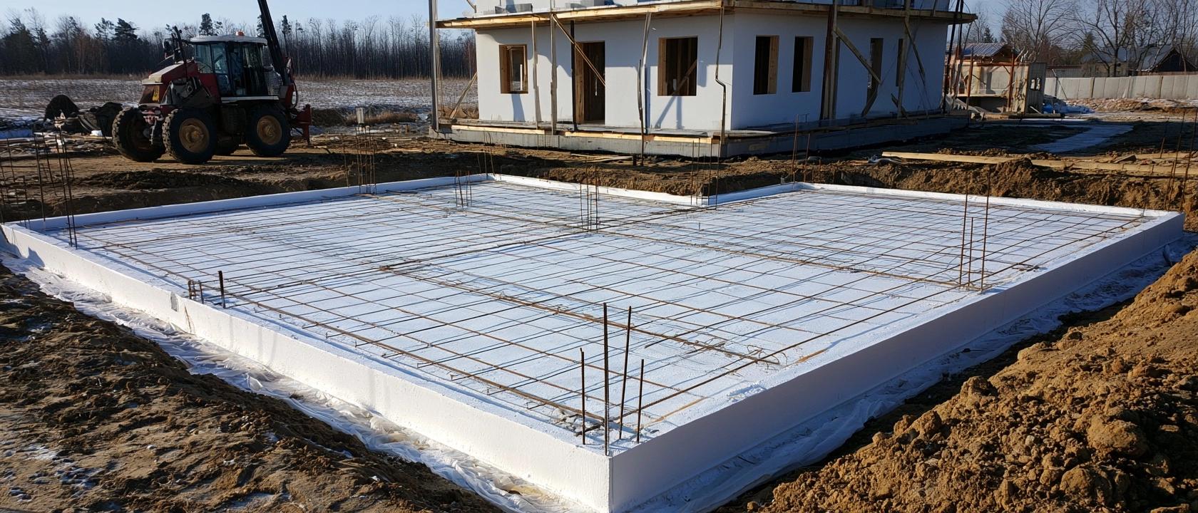 утеплена шведська плита, УШП фундамент, товщина плитного фундаменту